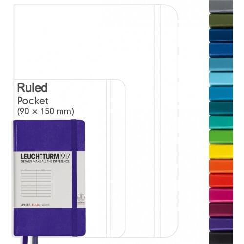 Leuchtturm1917 Notepad Medium (A6), Hard Cover, 185 Numbered Pages - Rulled