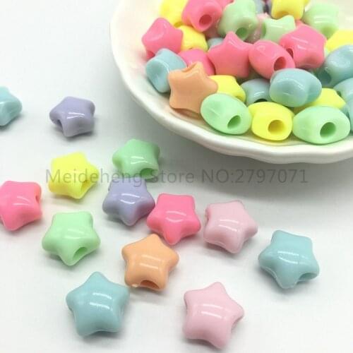 14mm Acrylic big holestar beads for Jewelry Making five pointed Star DIY Necklace accessories children popular fare well
