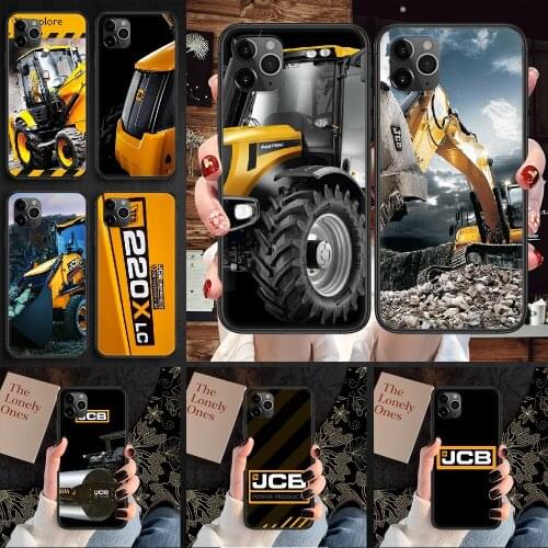 Jcb excavator Phone Case Cover Hull For iphone 5 5s se 2 6 6s 7 8 12 mini plus X XS XR 11 PRO MAX black tpu coque silicone Etui