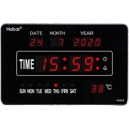 Digital Wall Clock Wall Hanging Calendar Clock Digital Large LED Screen With Real-time Temperature Display For Home Decor Gift