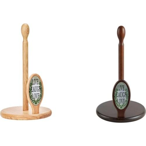 Wood Paper Towel Holder, Wooden Paper Towel Holder Countertop Standing Paper Towel Organizer Roll Dispenser