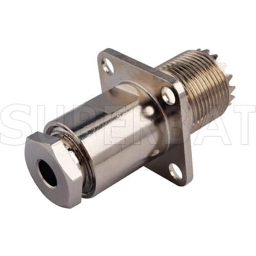 Superbat UHF Clamp Jack with Flange /Panel Mount Connector for Cable RG58, RG400,RG142,LMR195 RF Connector UHF Series