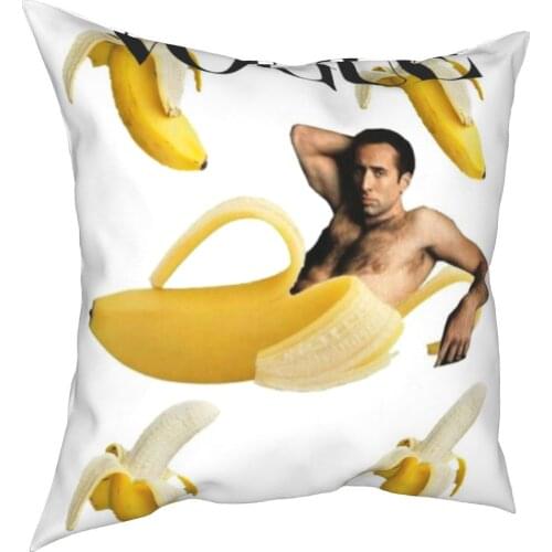 Nicholas Cage Banana Pillowcase Soft Polyester Cushion Cover Decor Pillow Case Cover Bed Square 45X45cm