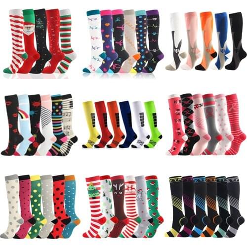 4/5/6/7pair Men Women Compression Stockings Fit For Sports Anti Fatigue Pain Relief Knee Prevent Varicose Veins 15-20 MM