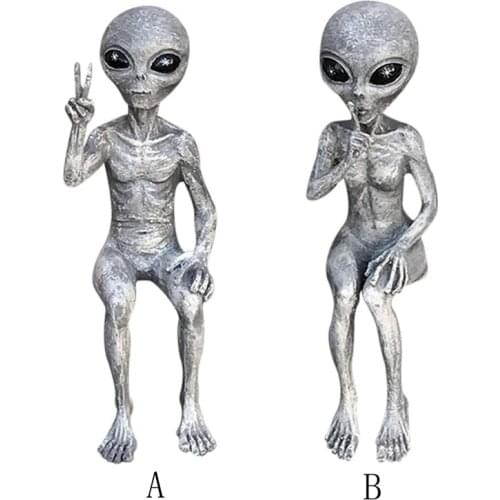 Outer Space Alien Statue Martians Garden Figurine Set Garden Decoration Outdoor Jardineria Decoracion Support Drop Shipped