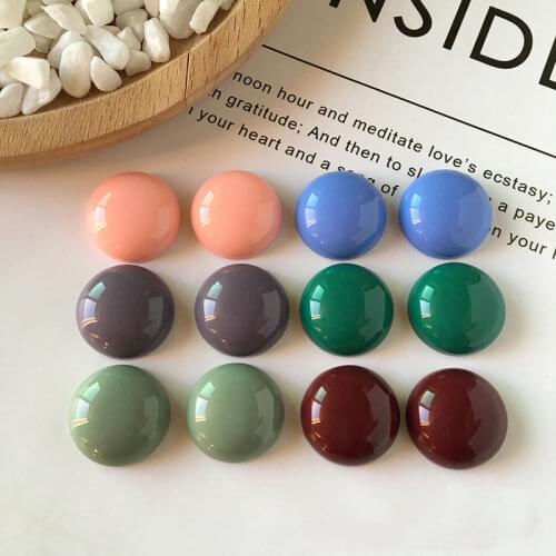 5pcs Handmade 18mm Round Ring Brooch Cabochon Beads Patch Jewelry Findings Solid Stud Earring Charms Bead Accessory F330