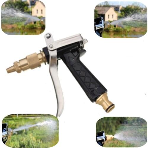 Brass Water Gun Sprayer With Flow Connector Water Spray Gun Garden Hose Gun Auto Water Nozzle Garden Watering Tool