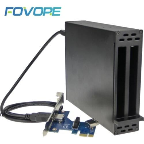 PCIe to PCI express adapter PCI-e to 2 port PCI e slots converter Expansion Card with enclosure Case for Sound graphics card