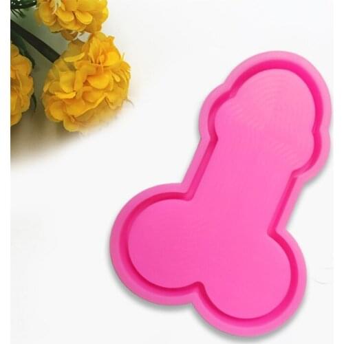Male Organs Penile Tray Epoxy Resin Mold Serving Plate Casting Silicone Mould DIY Crafts Cup Mat Making Tool