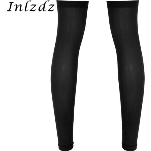 Mens Socks Thigh High Full Leg Sleeve Footless Knee Brace Thigh and Calf Support Socks Male Erotic Stockings Lingerie Pantyhose