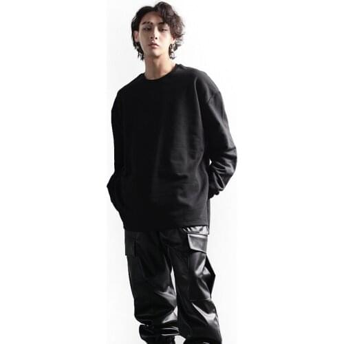 Spring and autumn mens sweater double zipper Sweater Jacket Medium Length personality casual fashion loose large size jacket