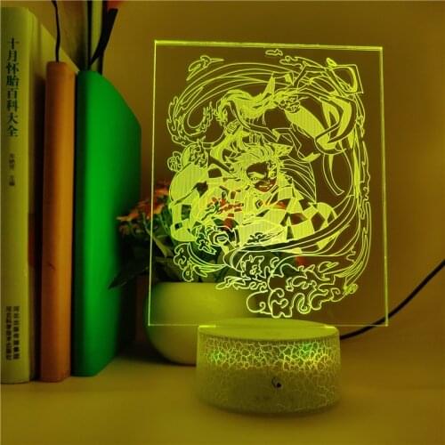 Anime Table Lamp 3D Touch Sensor LED Night Light Demon Slayer Nightlight Color Changing Child Kid Friends Suprise Birthday Gift