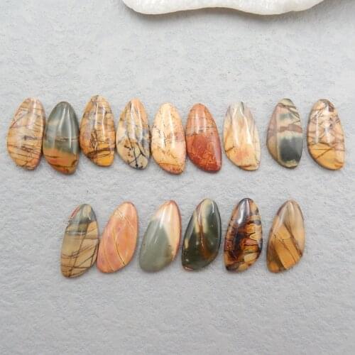 Natural 18PCS Of Multi-Color Picasso Jasper,Semi-precious Jewelry accessories Cabochons Beads for Earrings 18X12X5mm26g