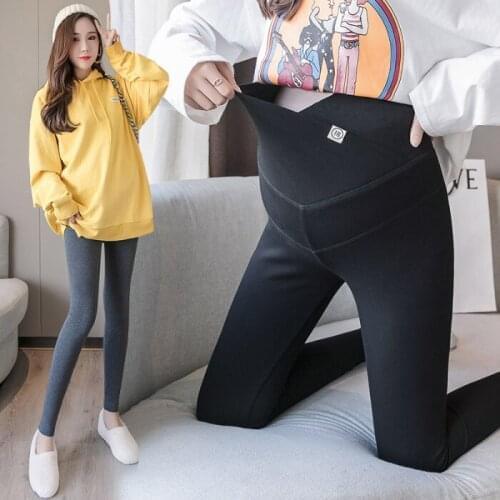 2020 New High-quality Maternity Pants N Pure Cotton Maternity Leggings Slim Fit Hight Waist Belly Lifting Leggings Autum Spring