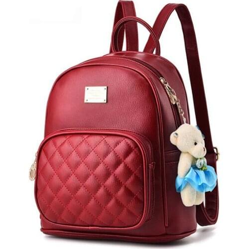 2021 new womens backpacks PU leather double shoulder bags casual teenagers backpacks school bags sweet lady backpacks 6 colors