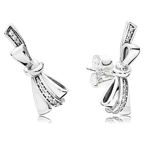 New Arrival Fashion Gorgeous Bow Stud Earrings Shiny Elegant Vintage Earrings Brand Earrings Hot Selling Female Jewelry