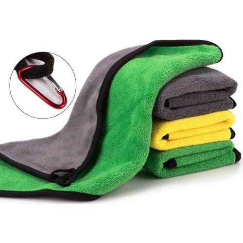 Fishing Towels With Carabiner Clip Soft Fishing Clothing Thickening Non-stick Absorbent Wipe Hands Towel Pesca Accessories X595B