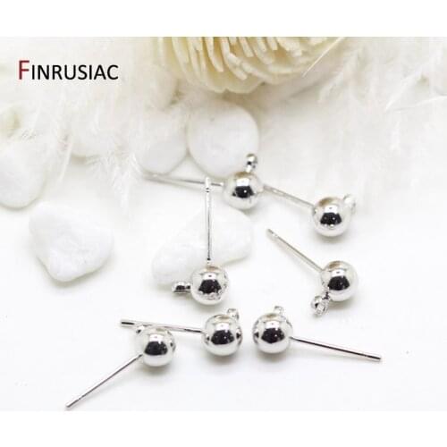 14K gold plated 3mm 4mm 5mm ball beads post earrings hook earring findings handmade earrings accessories material diy craft