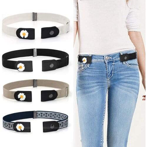 Easy belt without buckle new flower belts for women jeans stretch riem fashion extensible girls invisible easybelt 2020 cinturon