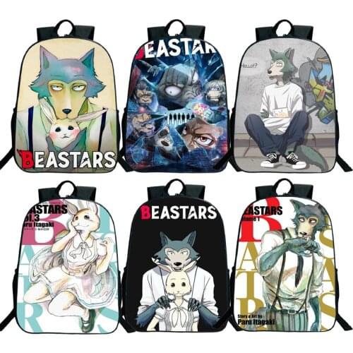 Anime Beastars 16inch Backbags Kids Boys Girls 3D Print Schoolbag Zipper Book Bag Packs Travel Rucksack