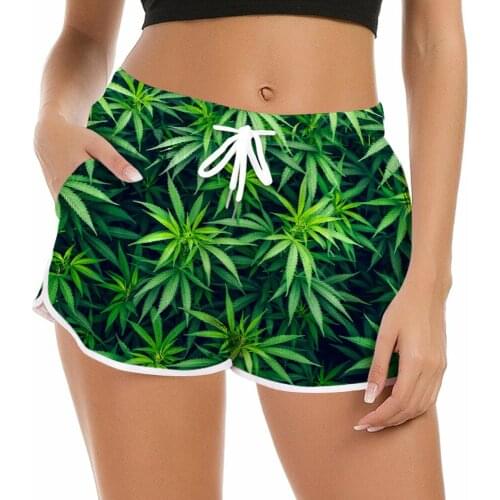 CLOOCL Womens Shorts Weed Plant Leaves 3D Printing Harajuku Shorts for Female Fashion Casual Daughter Beach Shorts DropShipping