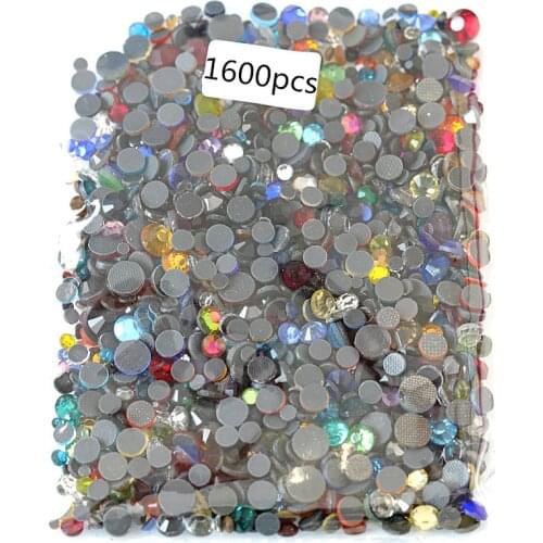 DMC Hot Fix Rhinestone Mix All Sizes All Color Approx 1600pcs Iron-on Hot Fix Stone Crystal Beads Free Shipping ! Y0026