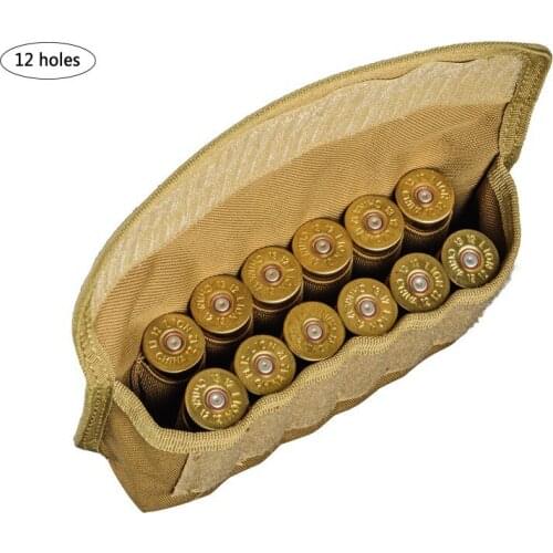 Airsoft Rifle Hunting Tactical Pouches 12 Rounds Shotshell Reload Holder Cartridges Stock Shell Holder Elastic Tactical Pouch