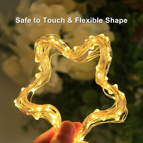 Waterproof Sliver Wire Lights 10m 100 LedFairy Lights USB Led String Lights for Garden Living Room Christmas Tree Decoration