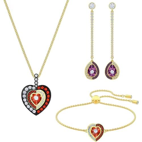 High quality SWA, exquisite red heart-shaped decorative female pendant necklace fashion jewelry