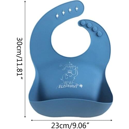 W3JF Baby Food Grade Silicone Waterproof Bibs Newborn Boys Girls Feeding Saliva Towel