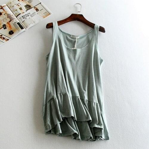 Sweet Mori Girl Lolita Tank Top WomenRuffles Sleeveless Cotton Top Tanks Roupas Summer Tunique Hippie Boho Ukraine Vestiti Donna