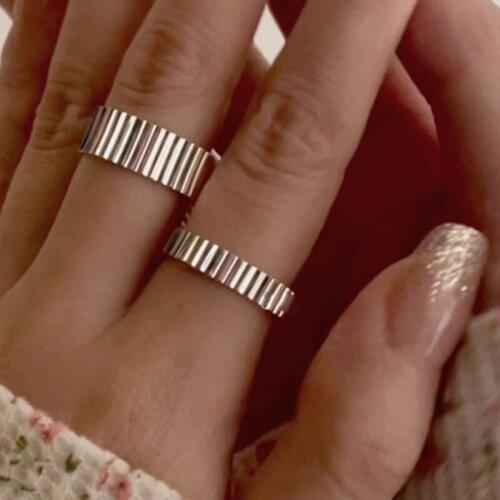 VSnow Unique Design Silver Color Gearwheel Ring for Women Girls Korean Open Adjustable Metallic Chunky Index Finger Ring Jewelry