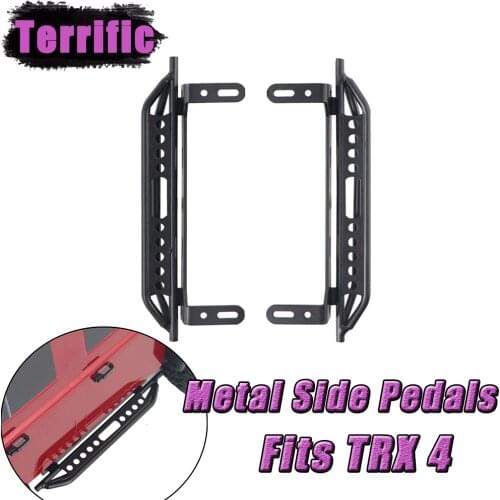 1pair Aluminium alloy Side Pedal For 1/10 RC Crawler Car Traxxas TRX4 Defender Bronco Side guard plate Metal Foot pedal