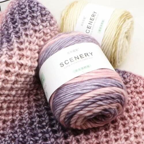 1PC=100g Gradient Cake Wool Yarn Thick Cotton yarn Worsted Wool Thread For Hand Knitting Sweater knitted scarf Crochet Yarn