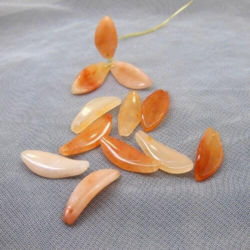 10pc Hand Carved Gem Stone Gerbera Petals Natural Stone Loose Bead Components Crytal Beads For DIY Jewelry Making 8X20MM DYL0226