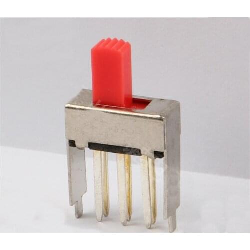10pcs handle height 10mm 2 shift toggle switch 2 fixed feet 6 feet vertical red handle