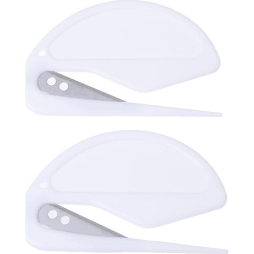 2Pcs/Lot Plastic Mini Letter Opener Letter Mail Envelope Opener Safety Paper Guarded Cutter Blade Office Equipment