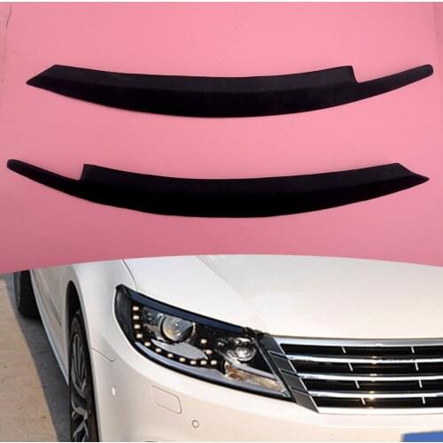 2pcs Front Headlight Headlamp Eyebrows Eyelids Cover Trim Decor Fit For VW CC 2013 2014 2015 2016 2017