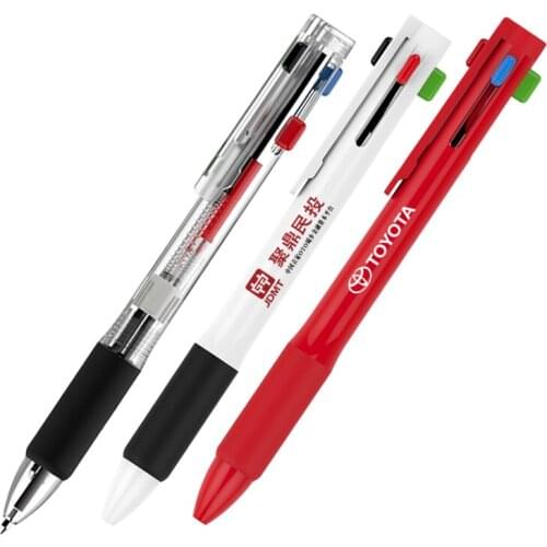 200 pcs/lot Four Color Refills Ballpoint Pen Click Action Plastic Custom Promotional Pen Wholesale Logo Pen Imprint Company logo