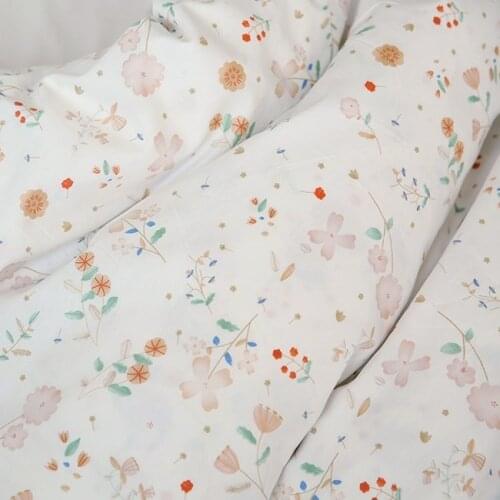240x50cm Flower Handle French Pastoral Cotton Twill Fabric, Making Bed Sheet Quilt Cover Quilt Handmade Finish Cloth