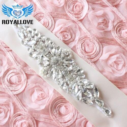 30pieces) Clear Appliques Sewing Bridal Trim Beaded Costume Trimming Glass Hotfix Rhinestones Motifs Stoned For Sashes Belt