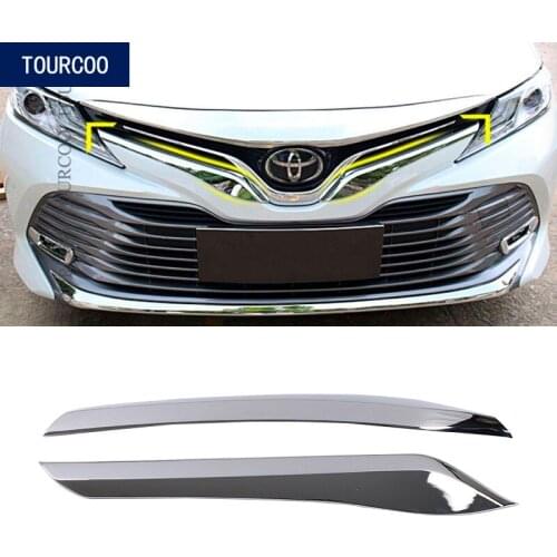 Car Styling for Toyota Camry 2018 Exterior Front Grille Trims Stickers Cover