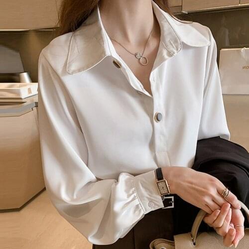 White Shirt Womens Professional 2021 Spring and Autumn New Chiffon White Shirt Womens Design Sense Non-mainstream Long Sleeve