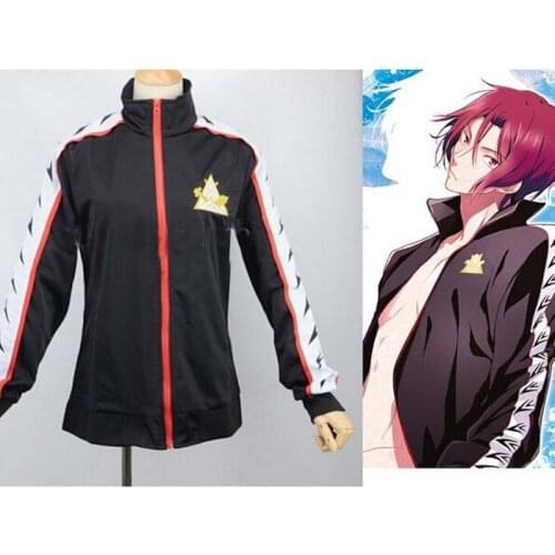 Free! - Iwatobi Club Rin Matsuoka Deluxe Edition Uniform Jacket Coat Suit Cosplay Costume Samezuka Academy Logo boys outfit