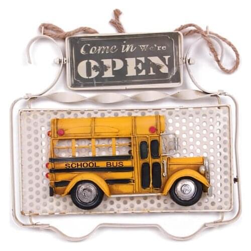 Decorative Metal Door Lettering School Bus Decorated - Cafe, Restaurant, Hotel-Door Wall Lettering-Gift, trinket Quality Metal