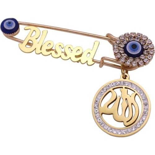 Muslim islam Blessed Allah Turkish evil eye brooch baby pin