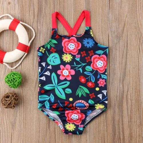 Lovely Child Floral Beachwear Swimwear Swimming Costume Summer Toddler Kids Baby Girl Flower Printed Bikini Swimsuit