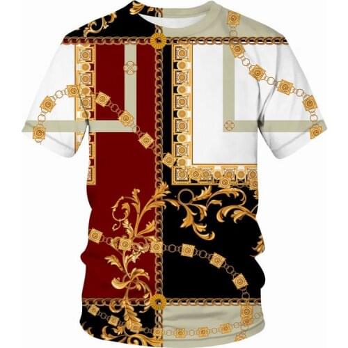 Chinese court style Luxury Summer Tshirt For Men/Women Trend Baroque 3D Printing Short Sleeve T-shirt High Quality Harajuku Tees