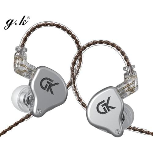 GK GS10 Headset 4BA+1DD 10-unit Hybrid In-ear Headset, Bass HIFI Monitor, Sports Balanced Armature Headset Detachable 0.75mm
