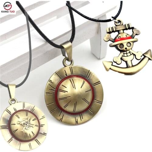 Hot Anime Series One Piece Necklace Luffy Straw Hat Skull Choker Alloy Pendant Necklace Holder For Fans Souvenir Gifts